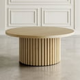 thumbnail image 2 of Jofran 40" Round Mid-Century Modern Fluted Pedestal Base Coffee Table, 2 of 7