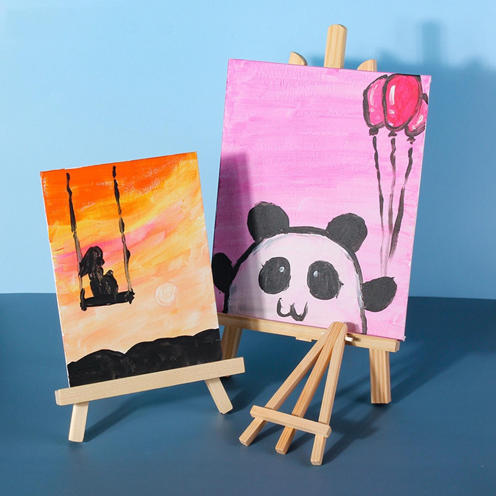 GUOOL 2x 10Pack Small Tabletop Display Stand Artist Easel - Wood Tripod, Kids Painting Party Desktop Easel - Portable Canvas Photo Picture Sign Hold