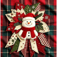 thumbnail image 4 of DIY Quilted Snowman Door Decor Making Kit, Fabric Patchwork Holiday Wreath Craft Set, Hand‑Sew Wall Hanging Ornament for Christmas Home Decoration, 4 of 8