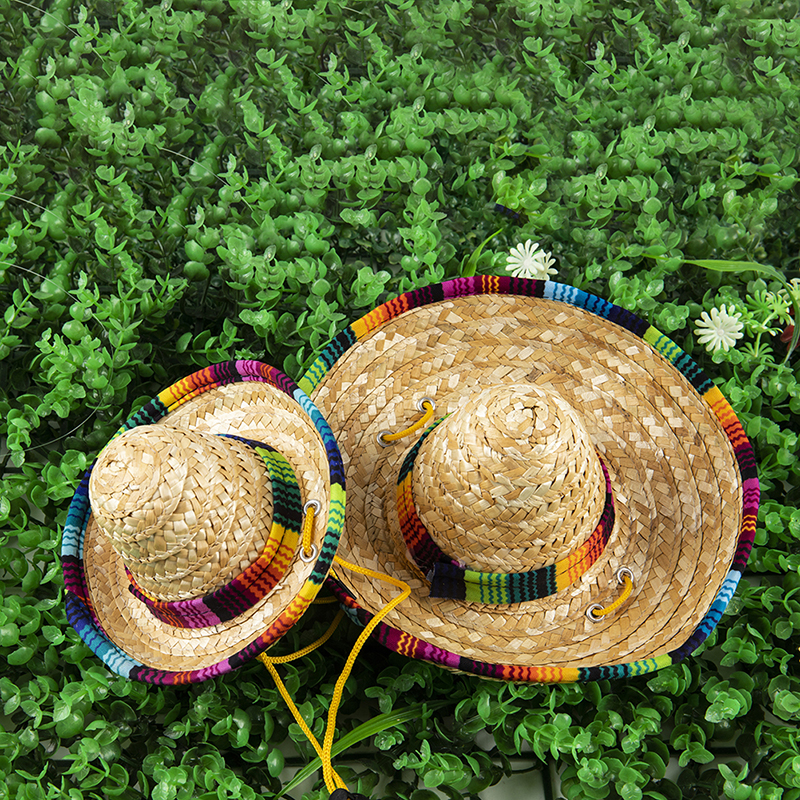 Pet Woven Straw Hat for Cat Sun Hat 