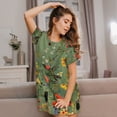 thumbnail image 3 of Kdxio Botanical Garden With Cats Pattern Womens Short Sleeve Sleepshirt Scoopneck Cute Nightdress Ruffle Comfy Nightgown, 3 of 6