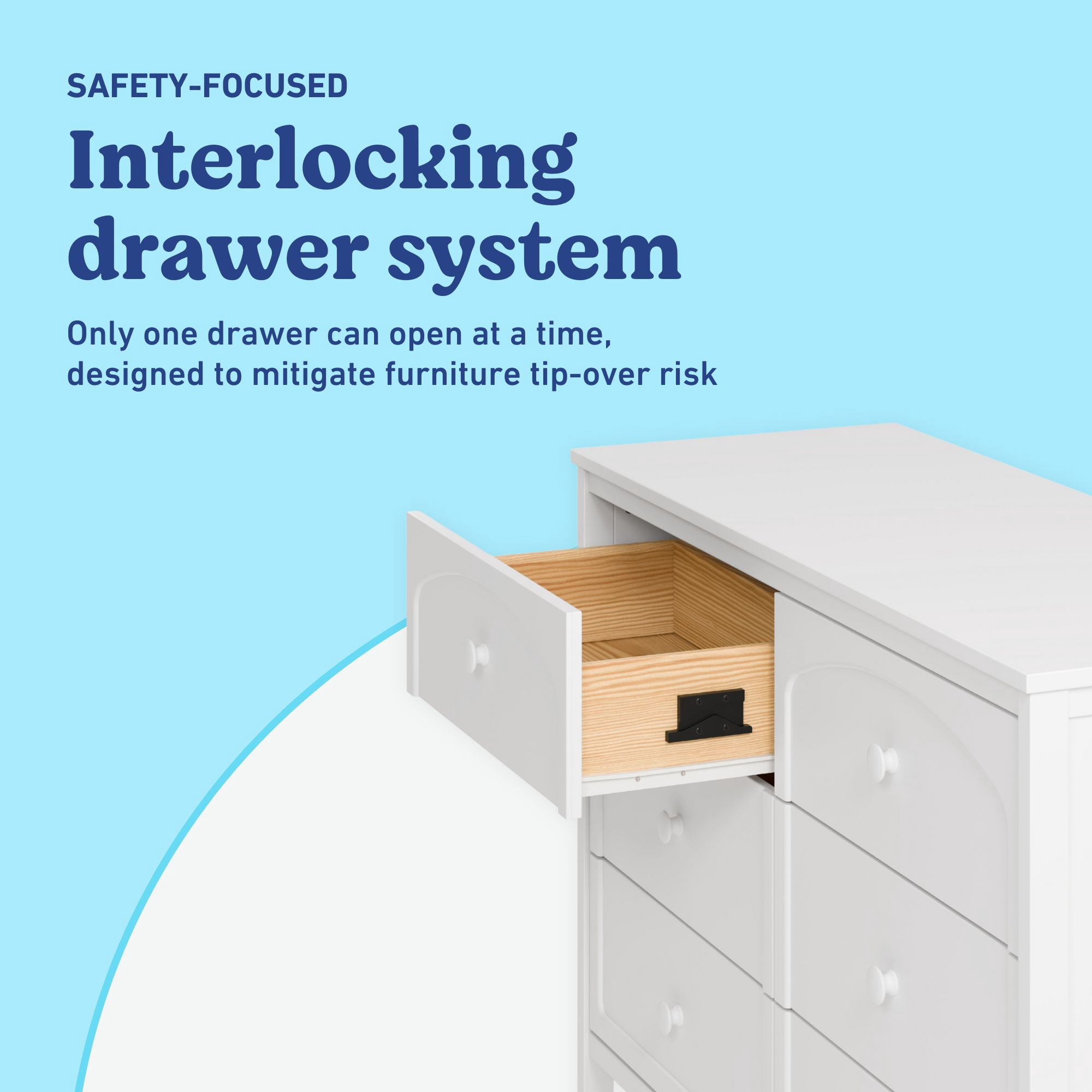 Graco Olivia 6 Drawer Double Dresser, White