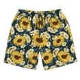 thumbnail image 3 of Uemuo Sunflowers Pattern Men's Swim Trunks Hawaiian Beach Bathing Suit Swimsuits Beach Quick-Dry Shorts with Pockets-XX-Large, 3 of 9