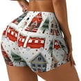 thumbnail image 1 of Fotbe Christmas Houses Shorts Sin Costuras – Shorts Deportivos de Cintura Alta para Mujer, Elásticos para Gimnasio, Yoga, Running o Ciclismo-Small, 1 of 8