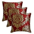 thumbnail image 5 of The HomeCentric Decorative Throw Pillow Cases Red Pack of 2, 22"x22" (55x55 cm) Jacquard Damask, Pleated Fabric & Dull Gold Damask Cushion Covers For Sofa, Damask Modern Style - Damask Aurum, 5 of 5