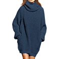 thumbnail image 1 of LAICAIW Robe Chandail Longue Ample à Col Roulé Oversize pour Femmes, 1 of 7