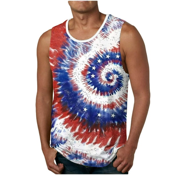 Hombres Impresión Casual sin Mangas Suéter Cuello Redondo Tanque Deportivo