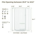 thumbnail image 6 of Pet Gate with Cat Door,Domipet 55.1 inch Extra Tall Dog Gate,29.5''-40.6''Wide Gate Pressure Mounted Full Door Pet Gate for Doorway Stairs,White, 6 of 7