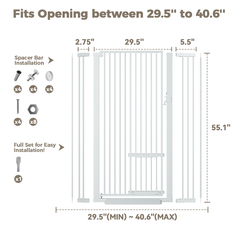 Domipet Extra Tall Pet Gate with Cat Door photo 6