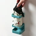 thumbnail image 4 of Estante de almacenamiento de paraguas montado en la pared | Soporte fijo adhesivo sin taladro | Plástico | Azul | Organizador de estantes de cubo de paraguas no perforado | Ahorro de espacio para el, 4 of 6
