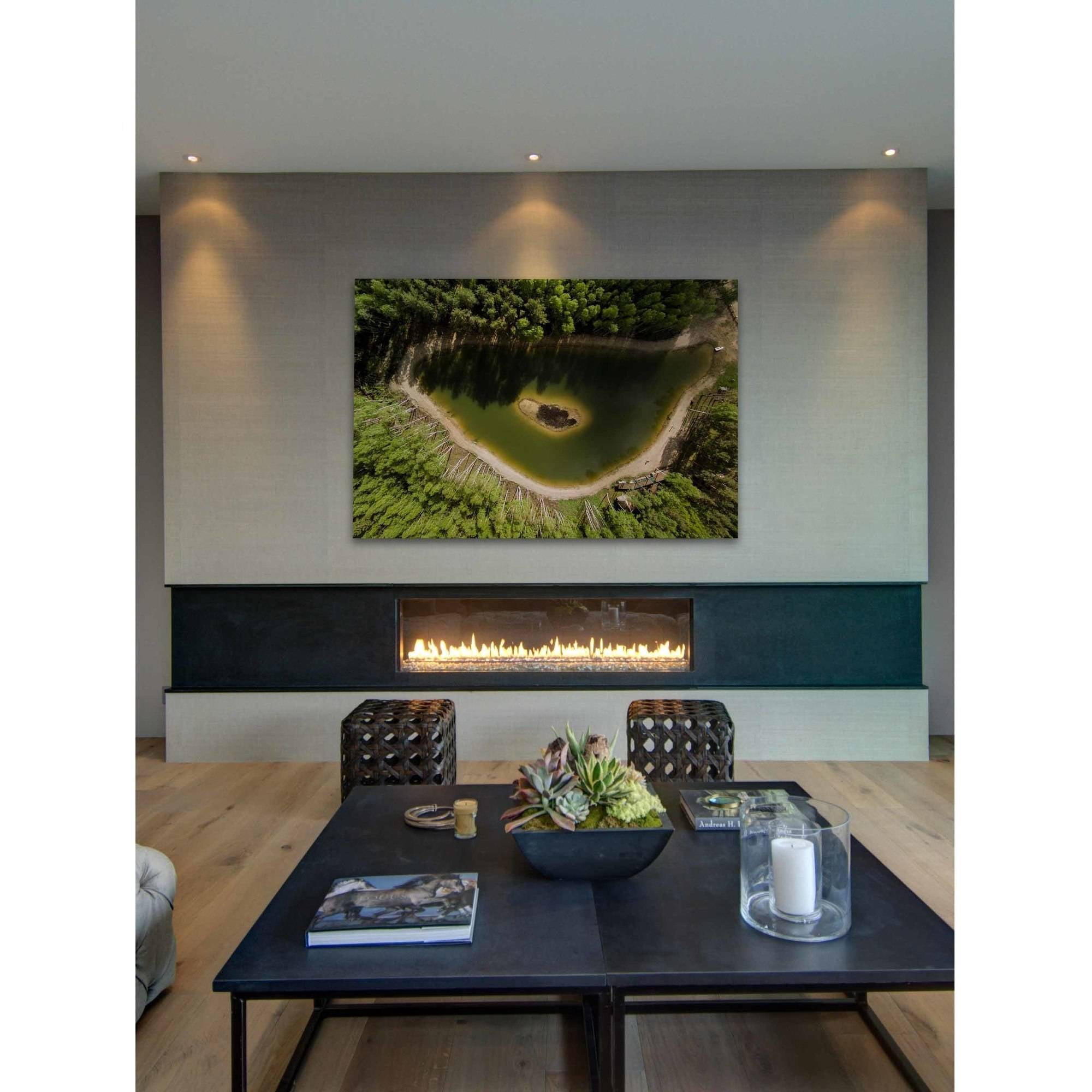 MARMONT HILL  - 'Green Lake' by Karolis Janulis Painting Print on Wrapped Canvas - Multi-Color 18 x 12