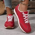 thumbnail image 2 of Fashion Sneakers for Women Color Block Casual Running Shoes Lace up Nonslip Workout Athletic Walking Tennis Shoes Red Size 6.5, 2 of 6