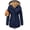 Navy Blue, variant on Women's Winter Parka Coat Fleece Lined Hooded Jacket, Warm Water Resistant Winter Coat with Pockets, Casual Outdoor Jacket