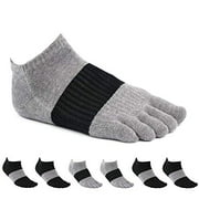 Toe Socks, PACKGOUT 6 Pairs Five Finger Socks Athletic Running No Show Crew Socks for Men and Women, 6 Pairs Socks Men Pack In