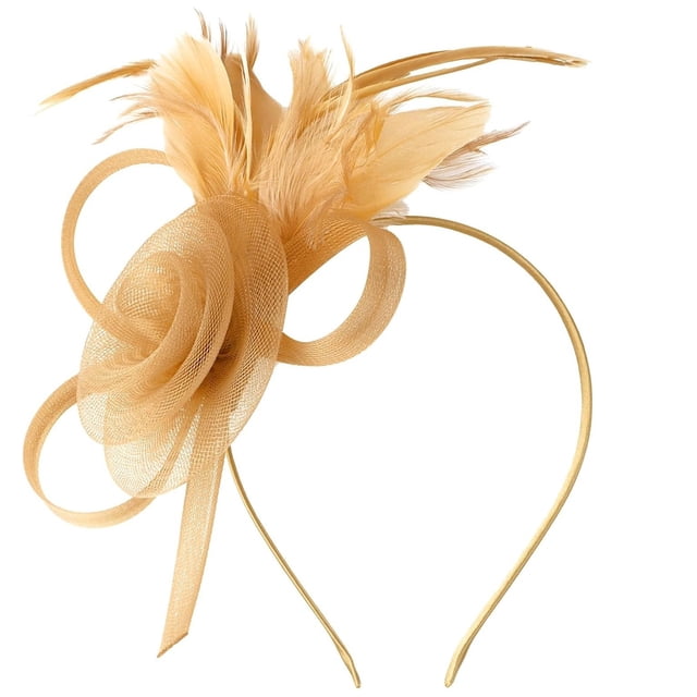 Tulle Mesh Headpiece,Elegant Hat Clip,Party Performance Hair Accessories,Delicate Lightweight Tulle Mesh Craft With Minimalist Decorative Design,Exquisite Hair Clip Ornament For Party,Gold
