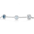 thumbnail image 2 of Gem Stone King 925 Sterling Silver Bracelet Persian Blue Moissanite Aquamarine (1.52 Cttw), 2 of 4