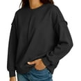 thumbnail image 5 of Oversized Sweatshirt for Women Long Sleeve Drop Shoulder Casual Seams Plain Crewneck Sweatshirts Pullover Tops, 5 of 7