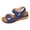 Blue, variant on Women's Orthopedic Wedge Walking Sandals Beach Comfortable Arch Support Platform Mid Heels Non Slip Work Summer Shoes for Woman with Adjustable Straps White Size 8.5
