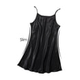 thumbnail image 5 of Vestido de falde tirantes básicos con dobladillo de hode loto de satén de talgrande pamujer Negro XL, 5 of 5