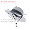 thumbnail image 5 of Women Ponytail Summer Sun Hat UV Protection Foldable Mesh Wide Brim Safari Fishing Cap, Beige, 5 of 8