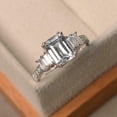 thumbnail image 5 of HeartsAndYou 2.2ct Emerald Cut Moissanite Engagement Ring for Women Five Stone 18k White Gold over Silver, 5 of 8