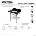 thumbnail image 4 of Kingston Brass KVPK3030KBB7 Templeton 30" Black Granite Console Sink with Brass Legs and Shelf (8-Inch, 3-Hole), Black Granite/Brushed Brass, 4 of 4