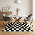 thumbnail image 3 of ODIKA 5'x7' Washable Area Rug Diagonal Dot Mosaic Entry Music Long Entryway Checkered Geometric Refined for Guest Room, Lounge, Apartment, Non-Slip Low Profile, Stain Resistant, 3 of 7
