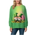 thumbnail image 4 of PFRNLF Womens St Patricks Day Sweatshirts Lucky Clover Shenanigans Sweater Shamrock Coordinator Long Sleeve Pullover Top, 4 of 5