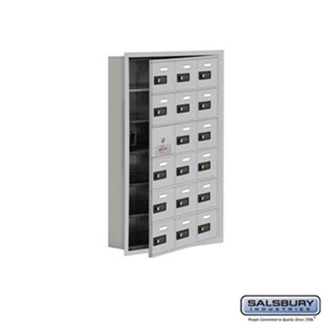 SalsburyIndustries 19165-18ARC Cell Phone Storage Locker With Front Access Panel - 6 Door High Unit, Aluminum