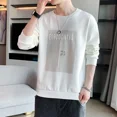 thumbnail image 4 of Sudadera con cuello redondo y parte superior azul para hombre, ropa para hombre, sin capucha, cuello redondo, estilo coreano, estética, oferta de bienvenida, 4 of 5