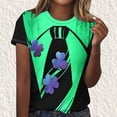thumbnail image 1 of Puntoco Liquidación de camisetas cortas para mujer, nueva camiseta estampada informal de moda para mujer, camiseta de manga corta con cuello redondo, 1 of 4