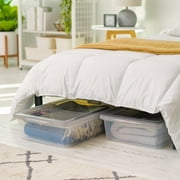 IRIS 28 Qt. Underbed Plastic Storage Bins with Lids, Stackable Storage Containers, Totes, 6 Pack
