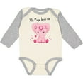 thumbnail image 3 of Inktastic Aditi My Papa loves me Pink Elephant beautiful Girls Long Sleeve Baby Bodysuit, 3 of 5
