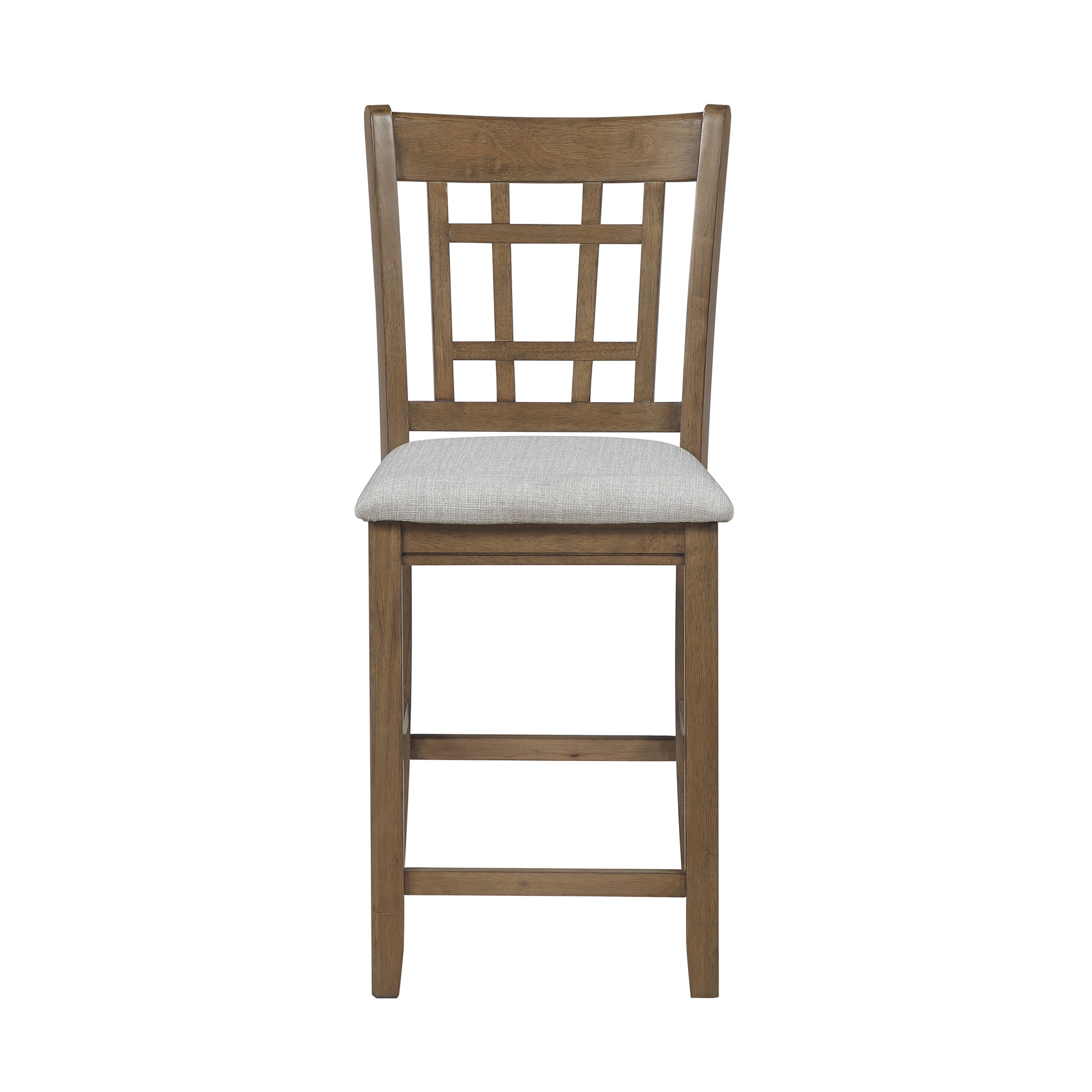 OakvillePark Lume Farmhouse Lattice Back Counter Height Chair, Light Gray/Brown (Set of 2)