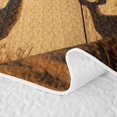 thumbnail image 5 of Castle Fairy Rustic Wood Plank Deer Twin Quilt Set for Boys,Fall Jungle Animal Twin Coverlet Set,Sepia Brown Black, 5 of 7