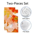 thumbnail image 2 of GZHJMY Bathroom Hand Towels Set of 2, Orange and Flowers Soft Microfiber Face Towel, Quick Dry Kitchen Dish Towels, 30x15 Inch Anniversary Decorative Towels for Home, 2 of 6