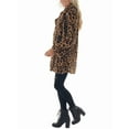 thumbnail image 4 of Women'S Faux Fur Jackets Autumn Winter Leopard Lapel Long Sleeves Coats Loose Fur Coat with Pockets Brown L, 4 of 9