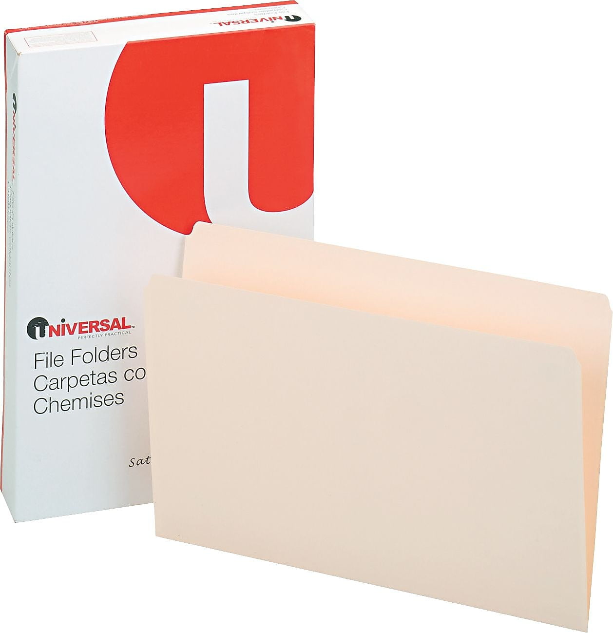 Universal UNV15110EE 1 Ply Top Tab Straight Cut File Folders - Legal, Manila (100/Box)