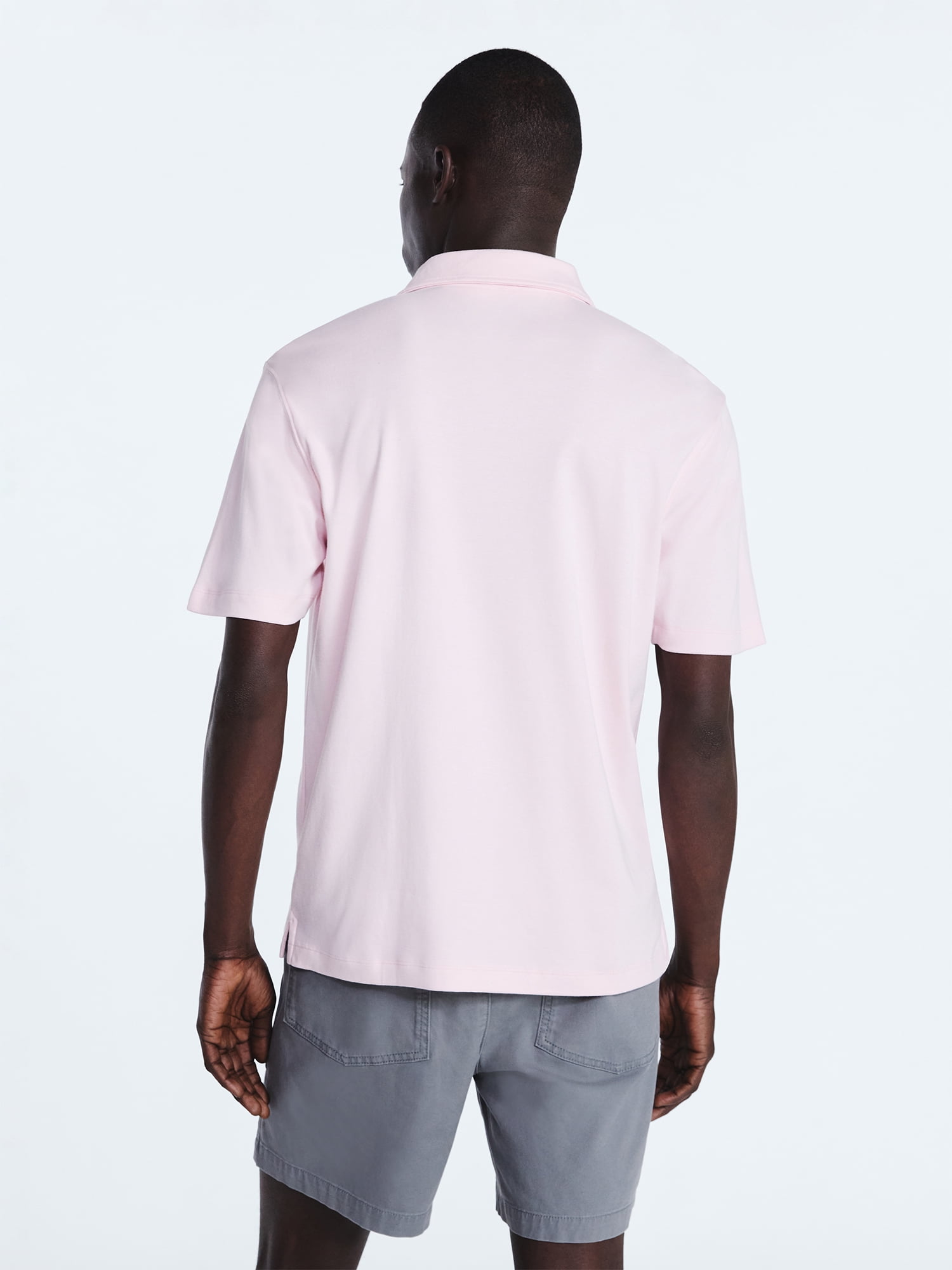 Free Assembly Mens Cotton Polo Shirt with Short Sleeves, Sizes XS-3XL
