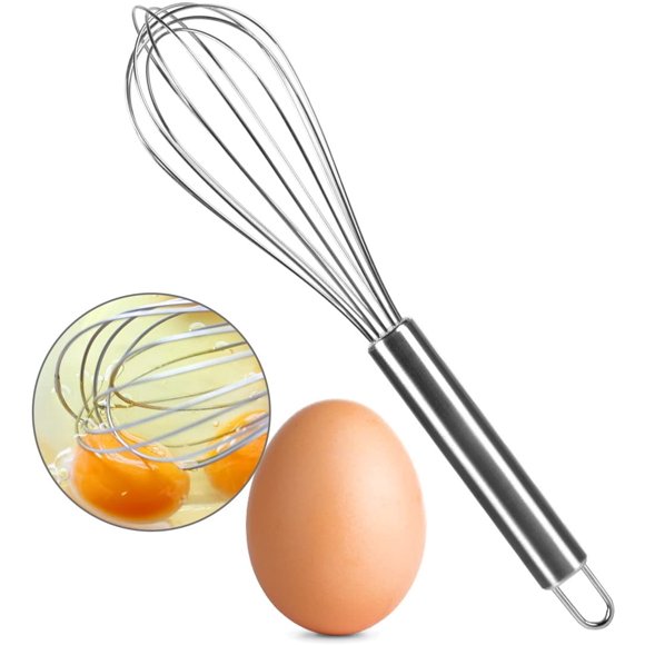 PROKITCHEN Whisk, 304 Stainless Steel Food Grade Cooking Whisks with Thick Stainless Steel Wire, 10-inch Milk & Egg Beater Blender, Perfect for Whisking, Blending, Cooking, Baking, Beating, Stirring