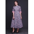 thumbnail image 4 of Bimba Floral Ladies Button Down Print Dress A-Line Cocktail Party Shirt Dress-Small, 4 of 5