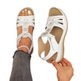 thumbnail image 4 of ShiShine Wedge Sandals for Women Dressy: Comfortable Walking Summer Low Platform Ankle Strap Open Toe Casual Dressy Sandal, 4 of 9