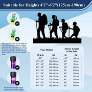 Rongsi Nordic Walking Trekking Poles - 2 Sticks with Anti-Shock and Quick Lock System, Telescopic, Collapsible for Hiking, Camping, Mountaineering, Backpacking, Walking, Trekking, Seniors, Women, Men
