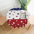 thumbnail image 2 of American Flag Tablecloth Round 60 Inch Patriotic Round Tablecloths Waterproof Polyester Washable Table Cover 4th of July Table Cloth for Kitchen Dining Room Indoor Outdoor Picnic Patio Party, 2 of 6