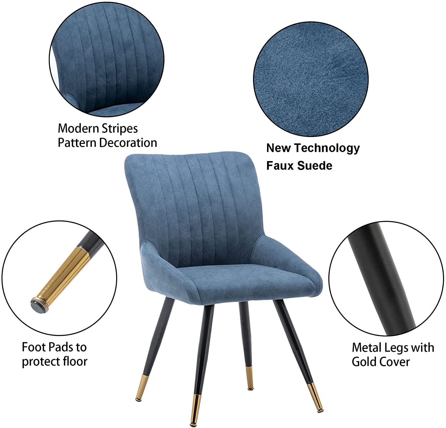 Blue suede office chair sale