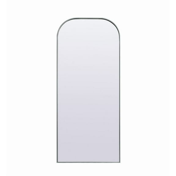 Elegant Decor Metal Frame Arch Full Length Mirror 32X76 Inch In Silver
