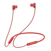 Lenovo HE08 Neck Hanging Wireless Bluetooth Headphone In-ear Earphone IPX5 Waterproof Sports Earbud with Noise Cancelling Mic Red