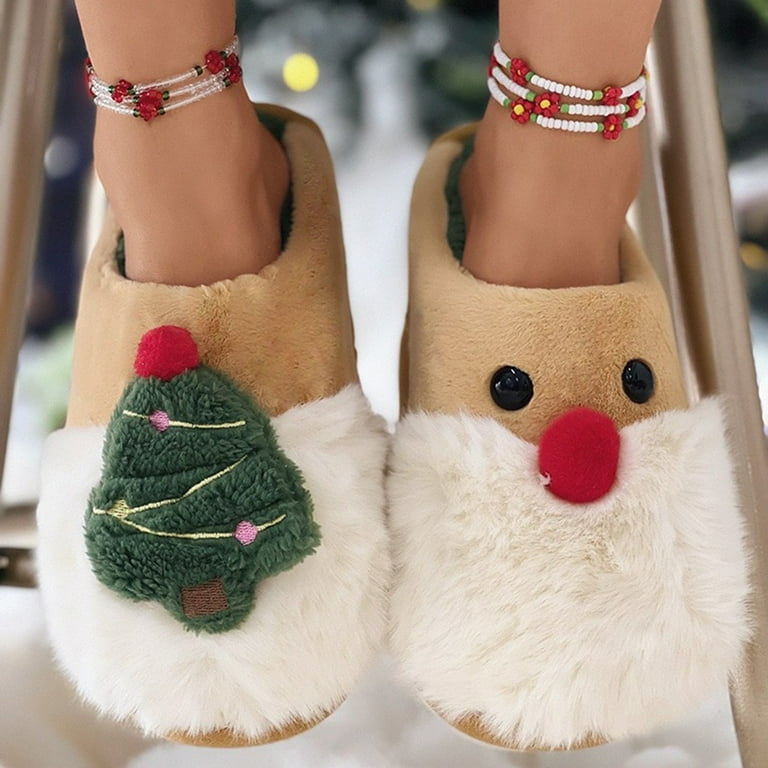 Womens santa online slippers