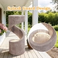 thumbnail image 5 of Alukang 32.28" Outdoor Water Fountain, S-Shaped Spiral Column Fountains with LED Lights, Floor Standing Water Feature with Flat Top Plant Display for Patio, Backyard, Home Decor, Beige, 5 of 11