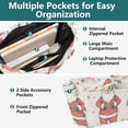 thumbnail image 3 of FORMRS Tote Bag for Women Quilted Large Capacity Travel Work Carry On Shoulder Handbag, Beige Christmas Santa, 3 of 7